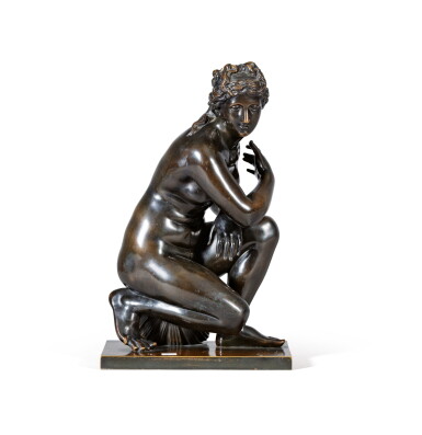 View full screen - View 1 of Lot 77. FRENCH, 19TH CENTURY, AFTER THE ANTIQUE | CROUCHING VENUS.