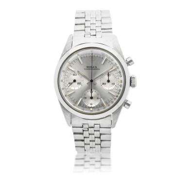 View full screen - View 1 of Lot 36. ROLEX | REFERENCE 6238 'PRE-DAYTONA' A STAINLESS STEEL CHRONOGRAPH WRISTWATCH WITH REGISTERS AND BRACELET, CIRCA 1965.