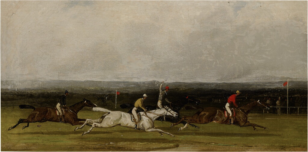 View full screen - View 1 of Lot 40. SAMUEL HENRY ALKEN | THE RACE AND THE FINISH: A PAIR OF PAINTINGS.