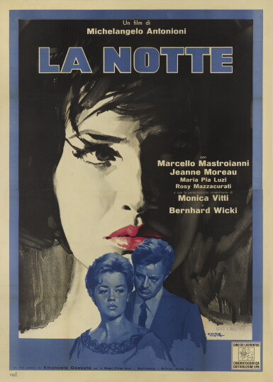 View full screen - View 1 of Lot 25. La Notte (1961) poster, Italian.