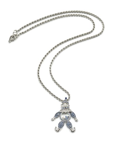 View full screen - View 1 of Lot 9115. SAPPHIRE AND DIAMOND PENDENT NECKLACE, 'HAPPY DIAMONDS', CHOPARD | 藍寶石 配 鑽石 項鏈, 'Happy Diamonds', 蕭邦 ( Chopard ).