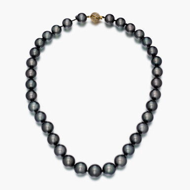 View full screen - View 1 of Lot 471. Cultured Pearl and Diamond Necklace.