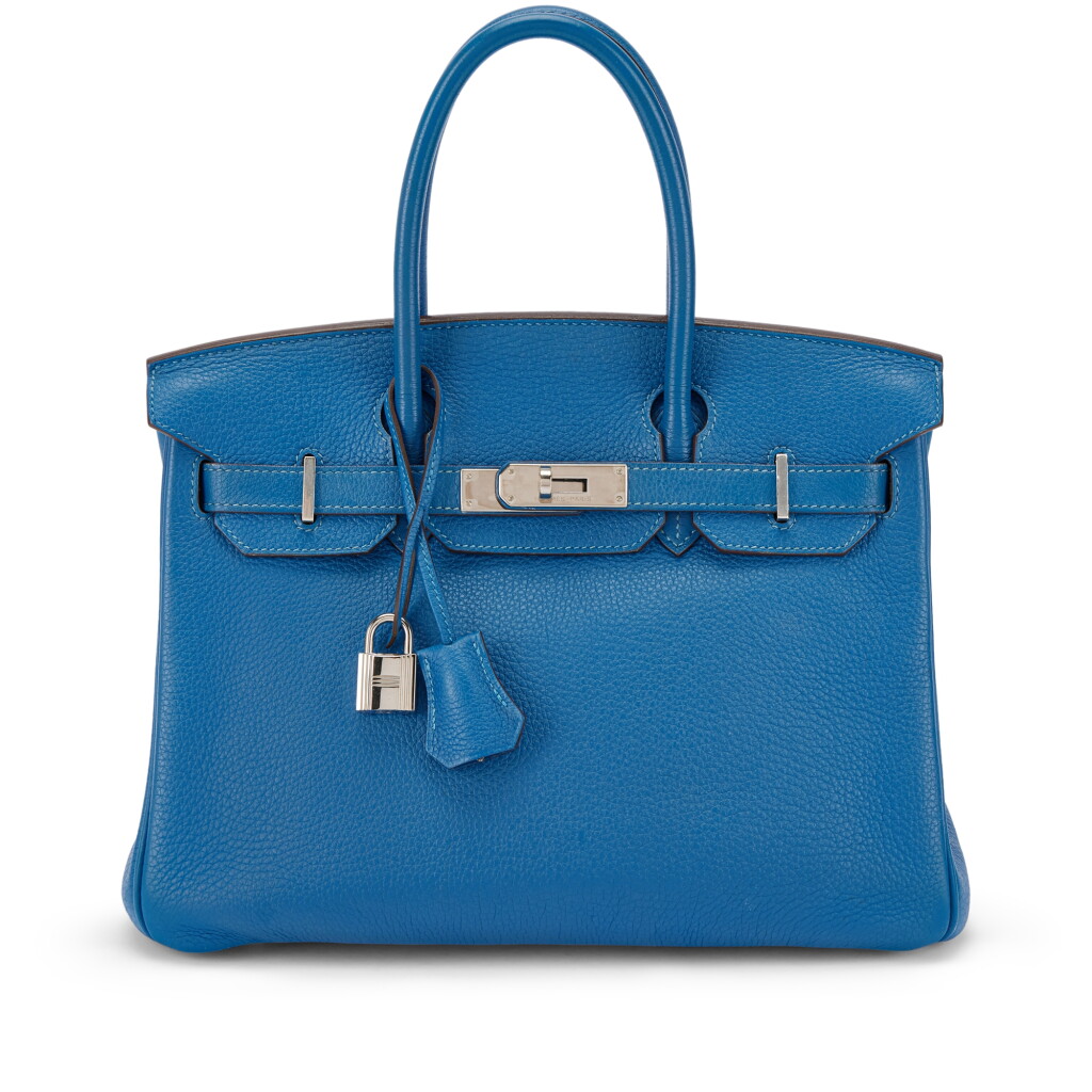 View full screen - View 1 of Lot 562. Bleu France Togo Birkin 30 Palladium Hardware, 2010.