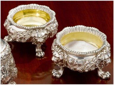 View full screen - View 1 of Lot 20. A PAIR OF GEORGE IV SILVER SALTS, PAUL STORR, LONDON, 1821-22.