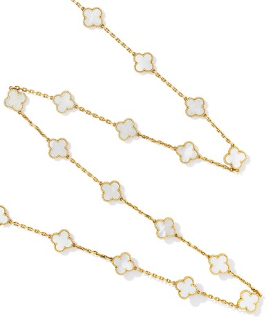 View full screen - View 1 of Lot 75. Mother-of-pearl sautoir, 'Alhambra' | Sautoir nacre, "Alhambra".