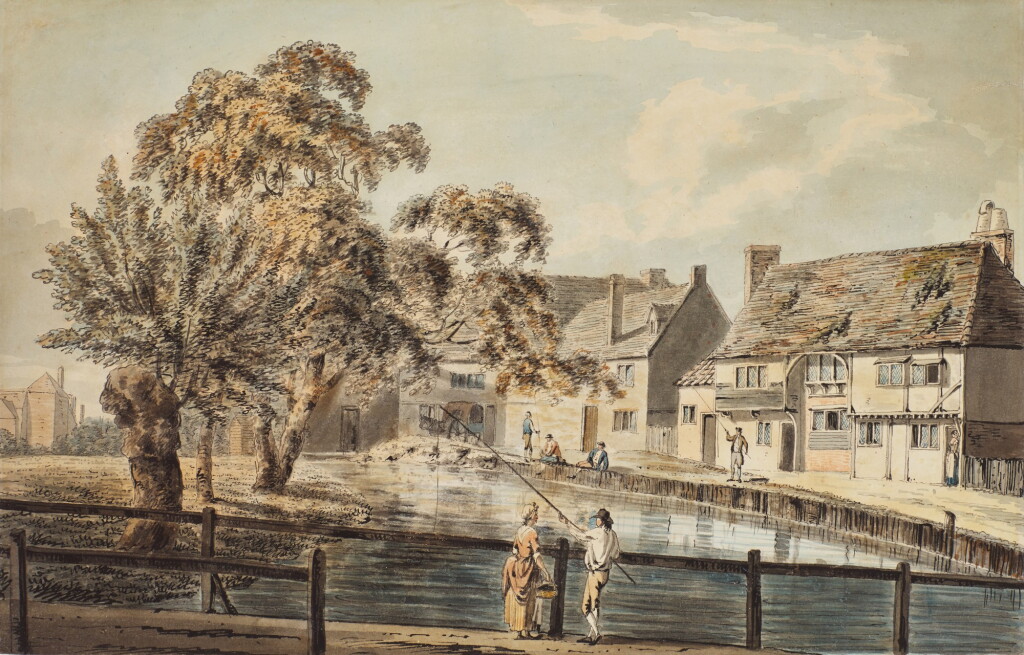 View full screen - View 1 of Lot 593. ENGLISH SCHOOL | Fishing on a Village Pond .