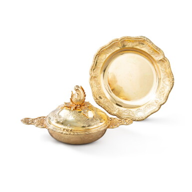 View full screen - View 1 of Lot 802. A French silver-gilt covered ecuelle and stand, Jacob Heinrich Henri Alberti, Strasburg, 1769-1770.