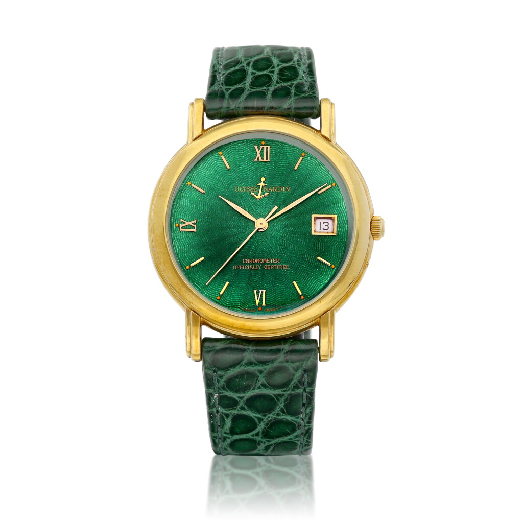 View full screen - View 1 of Lot 8104. San Marco, Reference 131-77-9 | A yellow gold wristwatch with date and champlevé enamel dial, Circa 2000 | 雅典 | San Marco 型號131-77-9 | 黃金腕錶,備日期顯示及內填琺瑯錶盤,約2000年製.