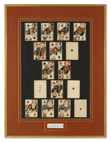 View full screen - View 1 of Lot 382. Playing Cards — A manuscript deck of cards likely made during the Napoleonic Wars by a prisoner of War.