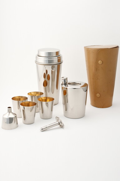View full screen - View 1 of Lot 35. A GERMAN CHROME-PLATED ART DECO TRAVEL COCKTAIL SET.