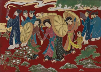 View full screen - View 1 of Lot 249. TRAN VAN THO 陳文圖 | FESTIVAL DAY 節日之日.