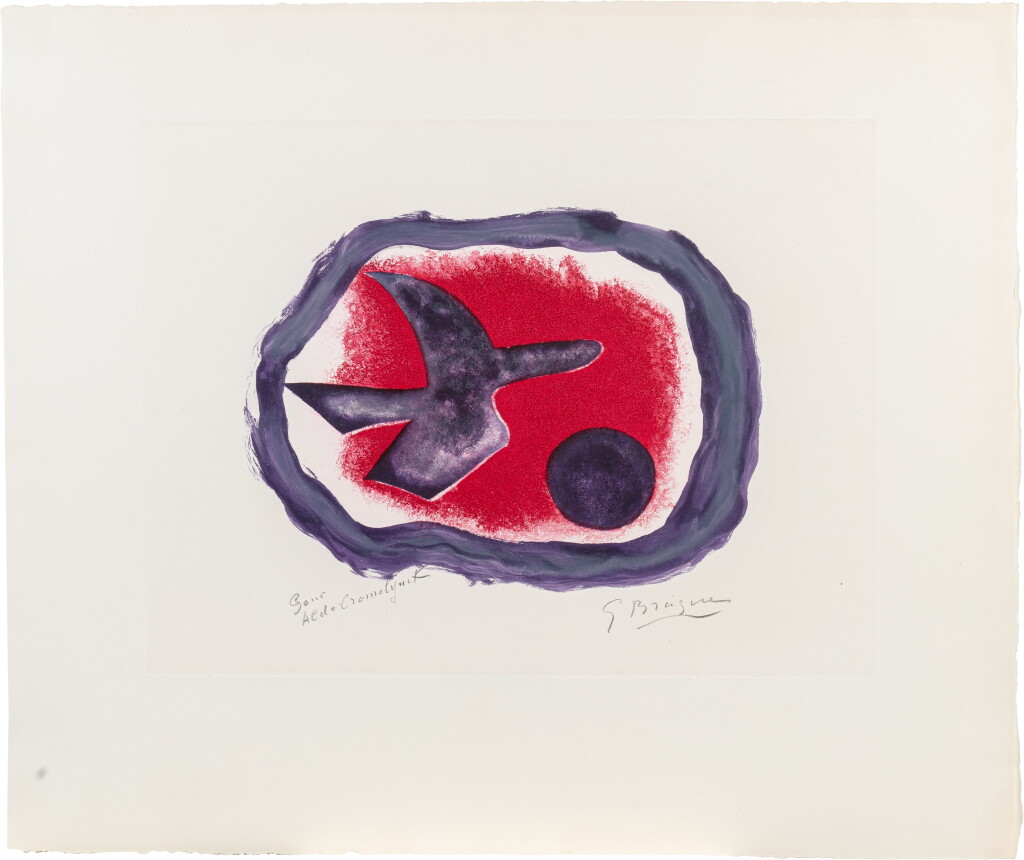 View full screen - View 1 of Lot 316. Oiseau sur fond carmin (Oiseau XIV) (V. 123).