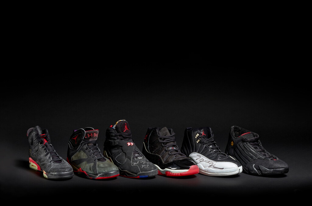 Voir en plein écran - Voir 1 du lot 4. A Set of 6 Michael Jordan ‘Championship Clinching’ Game Worn Air Jordan Sneakers | 1991, 1992, 1993, 1996, 1997, 1998 .
