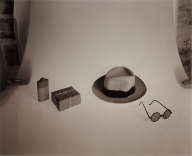 View full screen - View 1 of Lot 56. Still Life in the Observatory, (Perspective/Composition study after Le Corbusier, Villa Savoye at Poissy, toit-jardin looking south west, "grey hat, sunglasses, and two indeterminate objects," 1931).