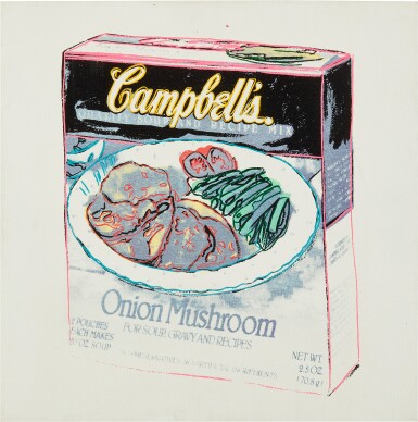View full screen - View 1 of Lot 21. Campbell's Onion Mushroom Soup Box.