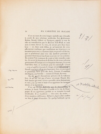 View full screen - View 1 of Lot 127. Mes médecins, 1932. Epreuves corrigées. + "Pasteur", pièce de théâtre créée en 1919..