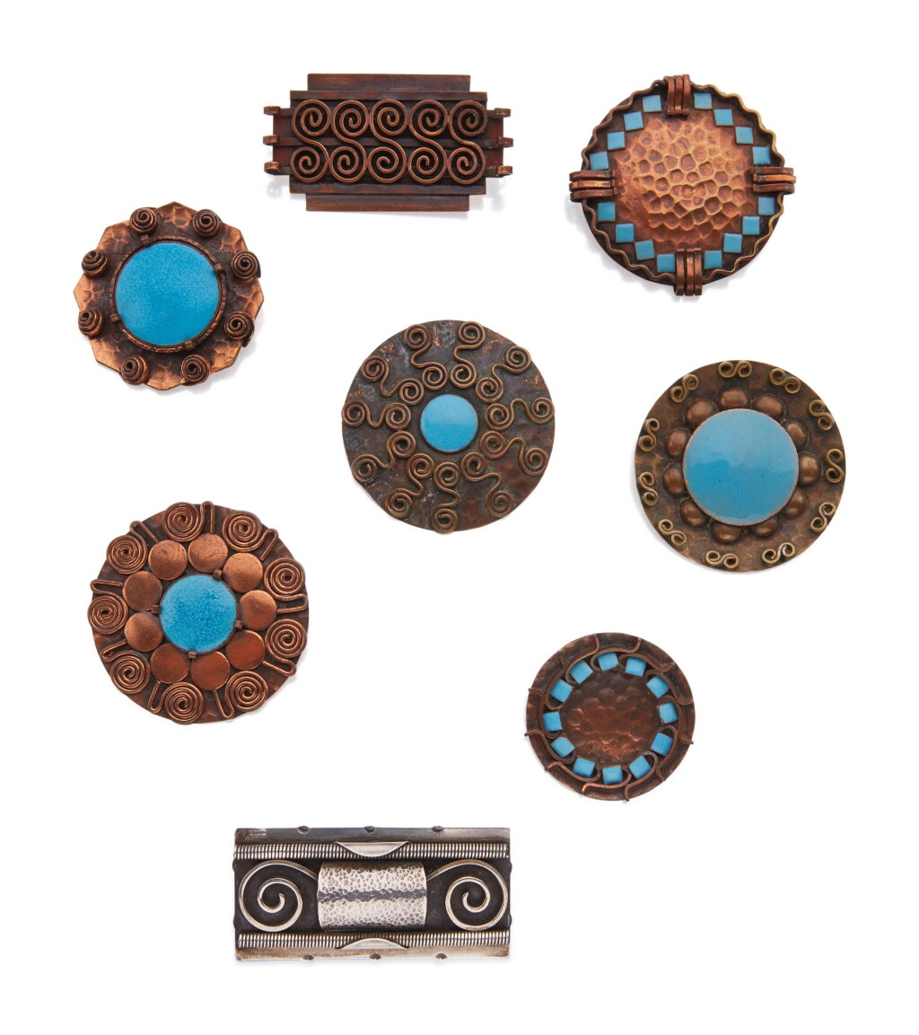 View full screen - View 1 of Lot 1. Group of Eight Brooches.