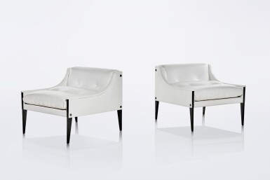 View full screen - View 1 of Lot 76. Pair of "Dezza" Armchairs.