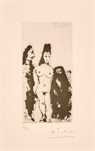View full screen - View of Célestine, Maja et complice masculin, from Séries 347 (B. 1603; Ba. 1618).