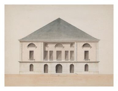 View full screen - View 1 of Lot 382. Design for a public building, perhaps a theatre.