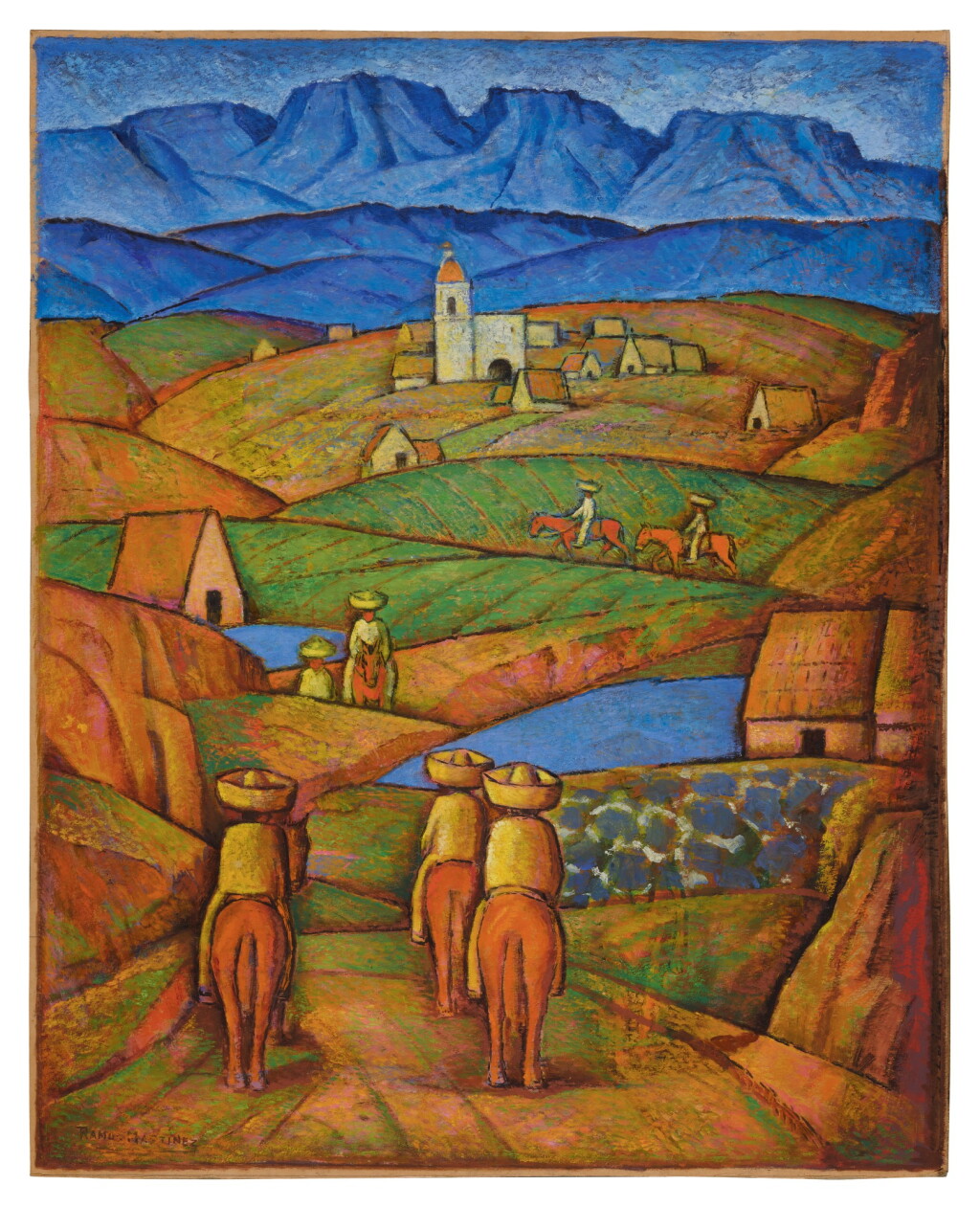 View full screen - View 1 of Lot 104. ALFREDO RAMOS MARTÍNEZ | LOS CHARROS DEL PUEBLO.