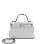 Limited Edition Gris Argenté Chèvre Chamkilight Metallic Mini Kelly II 20 Palladium Hardware, 2025