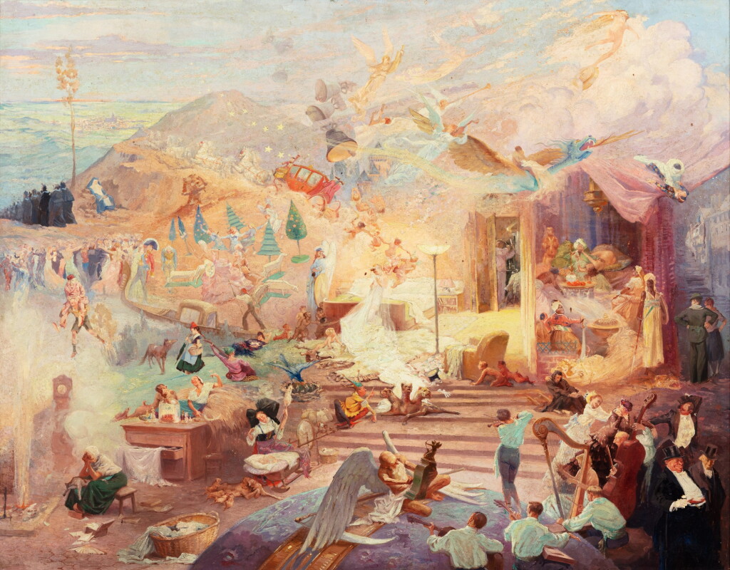 View full screen - View 1 of Lot 143. ADOLPHE-LÉON WILLETTE | PHANTASMAGORICAL SCENE, ALSO CALLED LIBERTY.