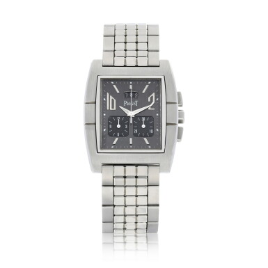 全萤幕检视 - 查看8070Piaget | Upstream, Reference 27150, A stainless steel chronograph bracelet watch with date, Circa 2002 | 伯爵 | Upstream 型號27150 精鋼計時鏈帶腕錶,備日期顯示,約2002年製的1