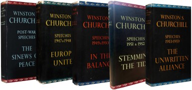View full screen - View 1 of Lot 70. Winston S. Churchill | The Postwar Speeches. London: Cassell and Co.,1948-1962.
