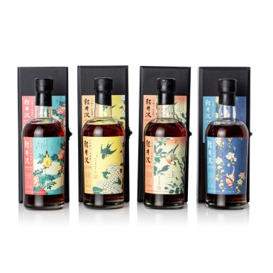 View full screen - View 1 of Lot 5060. 輕井澤Karuizawa Single Sherry Cask 18 Year Old Flower and Bird Series Set NV (4 BT70).