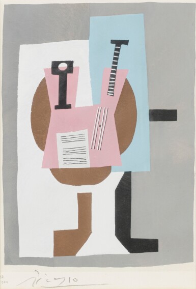 View full screen - View 1 of Lot 433. AFTER PABLO PICASSO | GUITARE ET PARTITION.