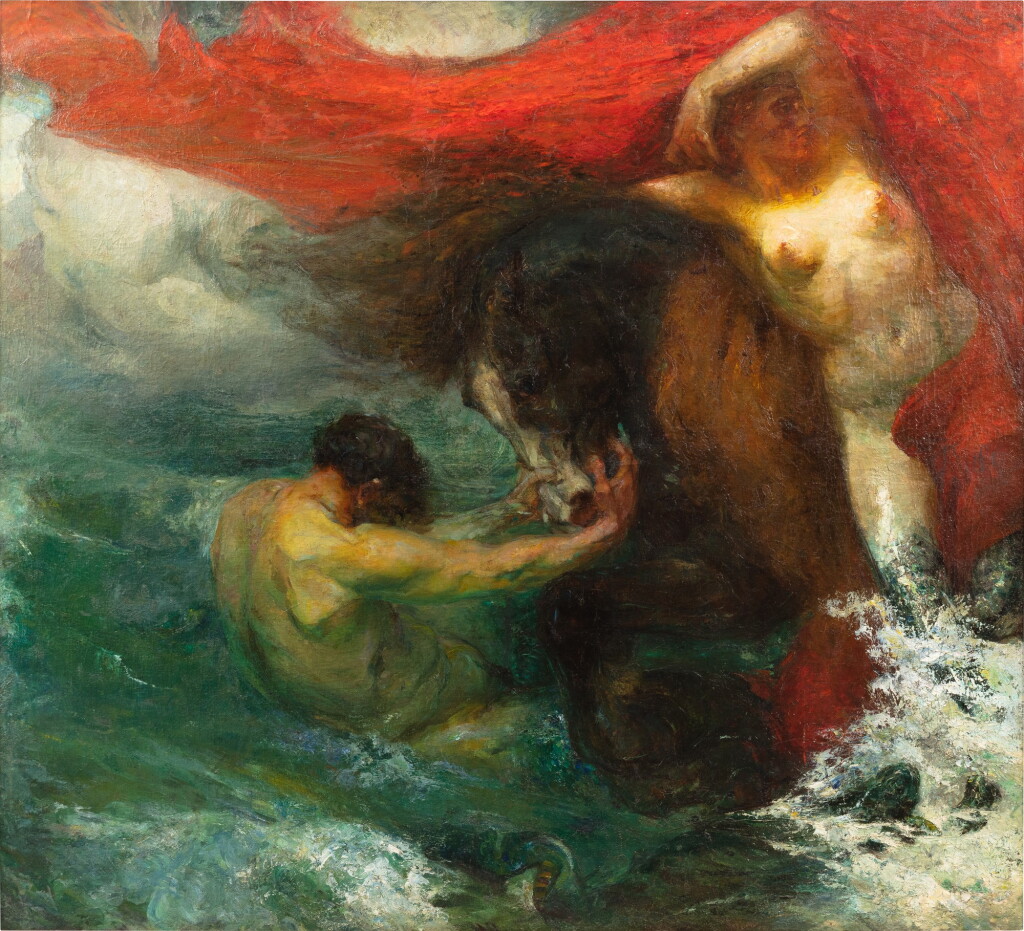 View full screen - View 1 of Lot 85. Nereid, Triton and hippocampus in the ocean | Néréïde, triton et hippocampe dans l’océan.