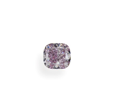 View full screen - View 1 of Lot 5. A 1.01 Carat Fancy Pink-Purple Cushion-Cut Diamond, SI1 Clarity.