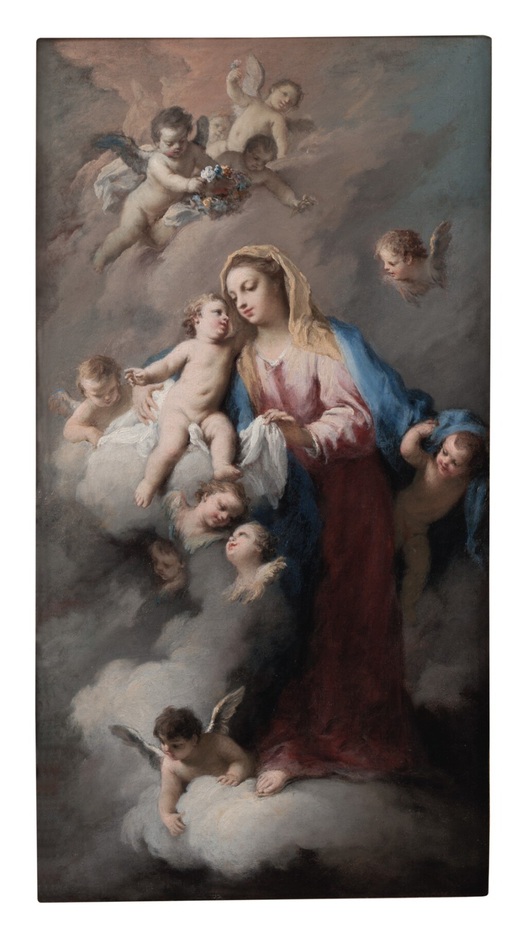 View full screen - View 1 of Lot 140. JACOPO AMIGONI | MADONNA AND CHILD WITH ANGELS, IN THE CLOUDS.