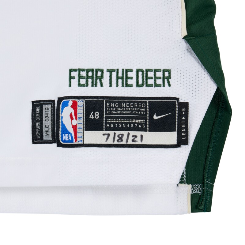 Jrue Holiday Milwaukee Bucks 2021 NBA Finals Game Worn Jersey Available For Immediate Sale At