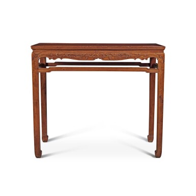 View full screen - View 1 of Lot 282. A rare 'huanghuali' waisted corner-leg table (Tiaozhuo), 17th century.
