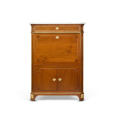 View full screen - View 1 of Lot 56. A Louis XVI mahogany secretaire à abattant, late 18th century.