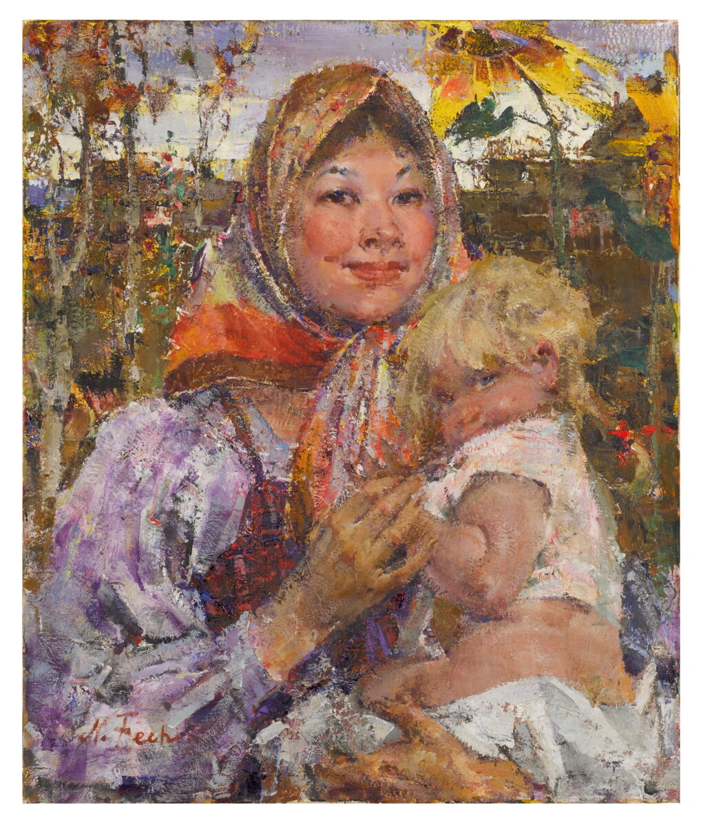 View full screen - View 1 of Lot 406. Peasant Woman and Child.