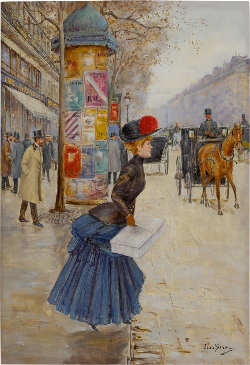 View full screen - View 1 of Lot 473. Jeune femme traversant le boulevard.