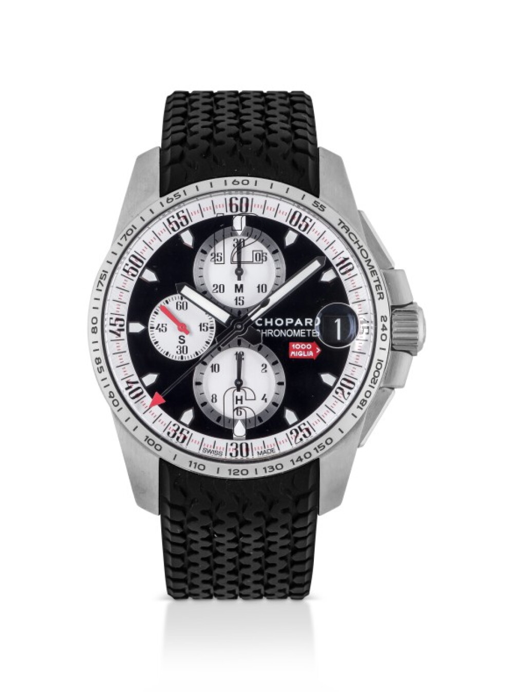 View full screen - View 1 of Lot 72. CHOPARD | MILLE MIGLIA GTXL, REF 8459 LIMITED EDITION STAINLESS STEEL CHRONOGRAPH WRISTWATCH WITH DATE CIRCA 2011.