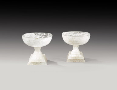 View full screen - View 1 of Lot 326. A pair of rock crystal tazze, 20th century.