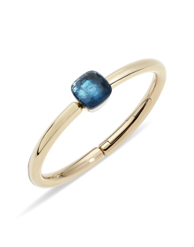 View full screen - View 1 of Lot 11. Nudo Bangle in white and rose gold with London Blue Topaz.