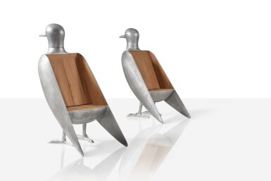 View full screen - View 1 of Lot 50. Paire de Fauteuils Tourterelle.