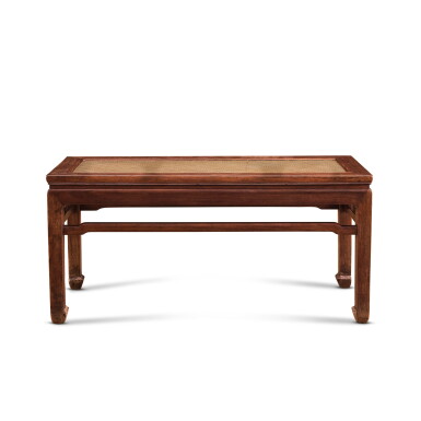 View full screen - View 1 of Lot 3681. A rare and long huanghuali corner-leg bench, errendeng, Ming dynasty, 17th century | 明十七世紀 黃花梨有束腰馬蹄足羅鍋棖二人凳.