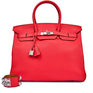 View full screen - View 1 of Lot 103. Rose Jaipur Togo Birkin 35 Palladium Hardware, 2015.
