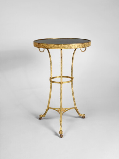 View full screen - View 1 of Lot 202. A Continental Neoclassical Gilt Bronze Guéridon, 19th Century.