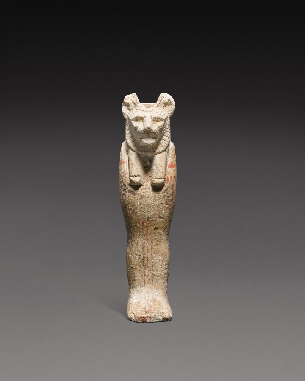 View full screen - View 1 of Lot 215. An Egyptian Polychrome Limestone Mummiform Figure of a Lion-headed Divinity, 25th/30th dynasty, 750-342 B.C..