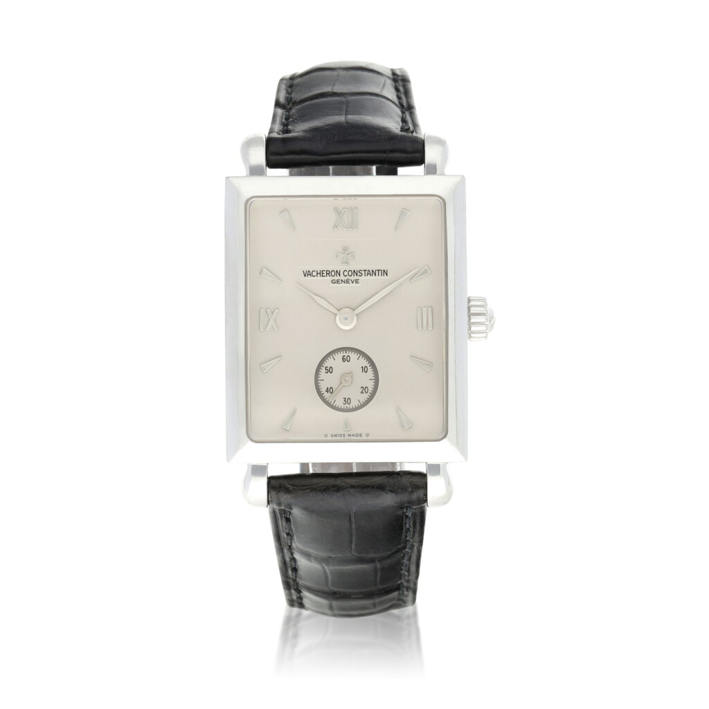 View full screen - View 1 of Lot 71. Reference 91001 Les Historiques A white gold rectangular wristwatch, Circa 1998.