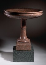 A Swedish carved red granite tazza, circa 1825-30