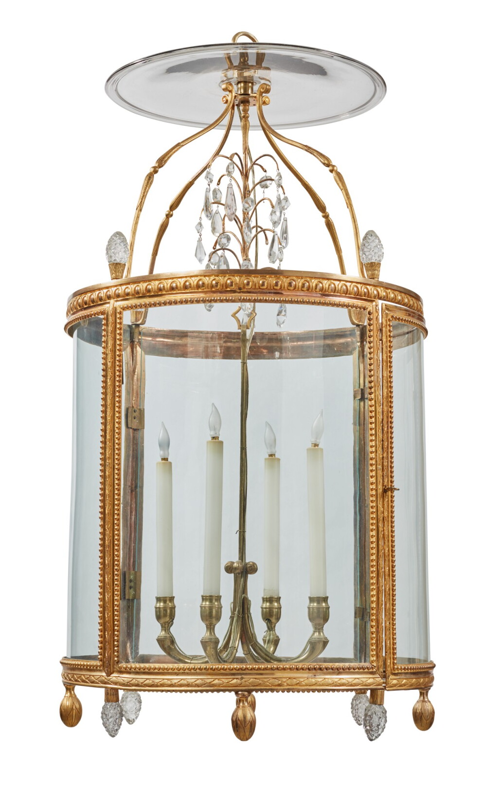 View full screen - View 1 of Lot 212. A LOUIS XVI GILT BRONZE FOUR-LIGHT LANTERN, CIRCA 1790.